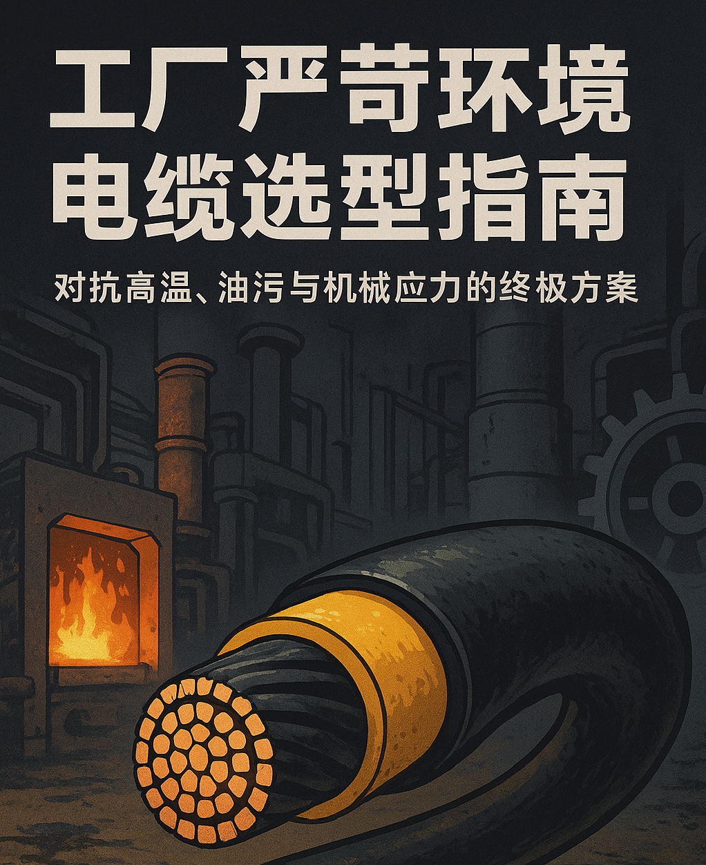 ?工厂严苛情形电缆选型指南：反抗高温、、油污与机械应力的最终方案